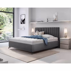 Mendoza - lit coffre - 140x200 - sommier inclus - en velours
