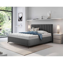 Mendoza - lit coffre - 140x200 - sommier inclus - en velours