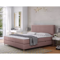 Rafaela - lit boxspring - 180x200 - coffres et surmatelas inclus - en velours