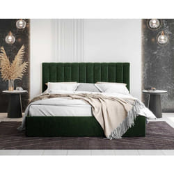 Bestmobilier - Rosario - lit coffre - 160x200 - sommier inclus - en velours - vert