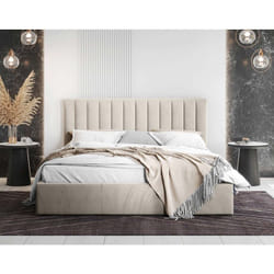 Rosario - lit coffre - 180x200 - sommier inclus - en velours - beige