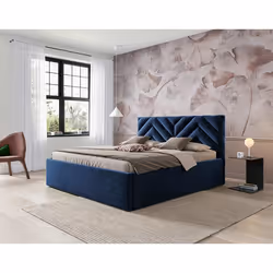 Santiago - lit coffre - 180x200 - sommier inclus - en velours