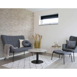 Valverde - table basse ronde - effet marbre - noir - 70 cm