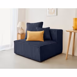 Colombine - module d'assise sans accoudoirs - en velours côtelé grosses côtes