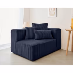 Colombine - module d'assise droit - en velours côtelé grosses côtes