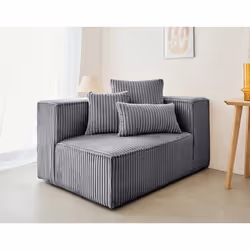 Colombine - module d'assise droit - en velours côtelé grosses côtes