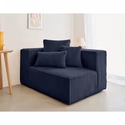 Colombine - module d'assise gauche - en velours côtelé grosses côtes