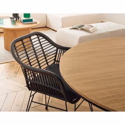 Candelaria - lot de 2 chaises - en poly rotin noir