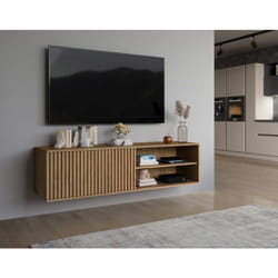 Portmore - meuble tv suspendu - bois - 150 cm