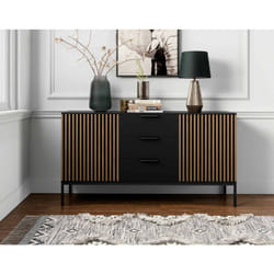 Savanna - buffet bas - bois et noir - 150 cm