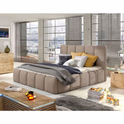 Lucea - lit coffre - 140x200 - sommier inclus - en velours