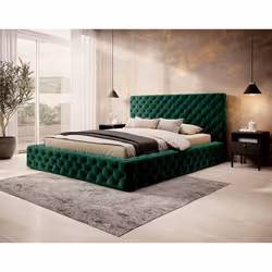 Christiana - lit coffre - 140x200 - sommier inclus - en velours