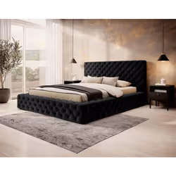 Christiana - lit coffre - 140x200 - sommier inclus - en velours