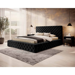 Christiana - lit coffre - 140x200 - sommier inclus - en velours