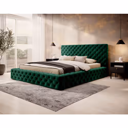 Christiana - lit coffre - 160x200 - sommier inclus - en velours