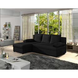 Numancia - canapé d'angle réversible 4 places - convertible avec coffre - en tissu