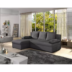 Numancia - canapé d'angle réversible 4 places - convertible avec coffre - en tissu