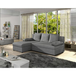 Numancia - canapé d'angle réversible 4 places - convertible avec coffre - en tissu