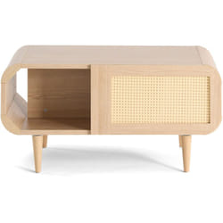 Mathilde - table basse - bois et cannage - 100 cm