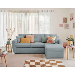 Astoria - canapé d'angle réversible 4 places - convertible avec coffre - en tissu texturé