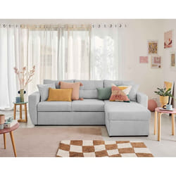 Astoria - canapé d'angle réversible 4 places - convertible avec coffre - en tissu texturé
