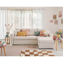 Astoria - canapé d'angle réversible 4 places - convertible avec coffre - en tissu texturé