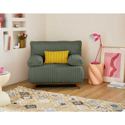 Cristal - fauteuil - convertible avec coffre - en fausse fourrure côtelée