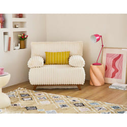 Cristal - fauteuil - convertible avec coffre - en fausse fourrure côtelée