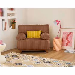Cristal - fauteuil - convertible avec coffre - en fausse fourrure côtelée