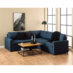 Salida - table basse - bois et métal noir - 90 cm