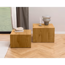 Pueblo - lot de 2 tables basses - effet bois - 58 et 50 cm
