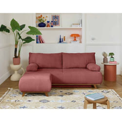 Cristal - canapé 3 places - convertible avec coffre et pouf - en velours texturé