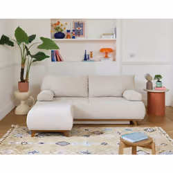 Description générale Découvrez le canapé Cristal 3 places avec pouf, un meuble au design original qui s'intègre parfaitement  ...