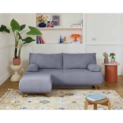 Cristal - canapé 3 places - convertible avec coffre et pouf - en velours texturé