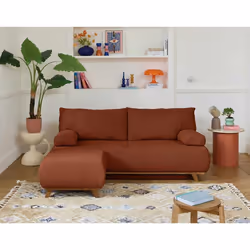 Cristal - canapé 3 places - convertible avec coffre et pouf - en velours texturé