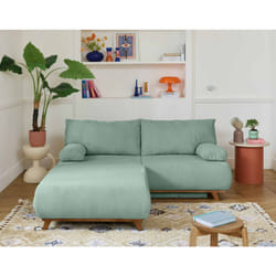 Cristal - canapé 3 places - convertible avec coffre et grand pouf - en velours texturé