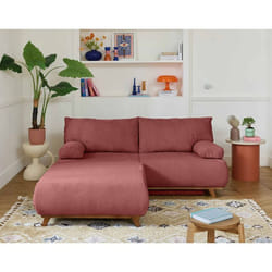 Cristal - canapé 3 places - convertible avec coffre et grand pouf - en velours texturé