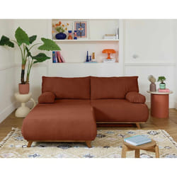 Cristal - canapé 3 places - convertible avec coffre et grand pouf - en velours texturé