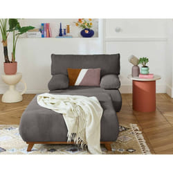 Cristal - fauteuil - convertible avec coffre et grand pouf - en velours texturé