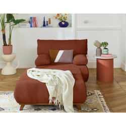 Cristal - fauteuil - convertible avec coffre et grand pouf - en velours texturé