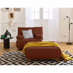 Cristal - fauteuil - convertible avec coffre et grand pouf - en velours côtelé