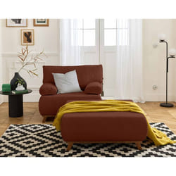 Cristal - fauteuil - convertible avec coffre et grand pouf - en velours côtelé