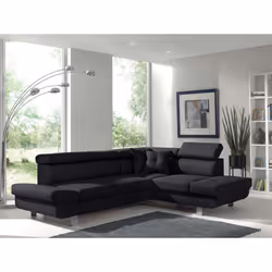 Description générale LISBONA : canapé d'angle droit convertible avec appuis-têtes réglables et accoudoir ajustable. Ce canapé ...