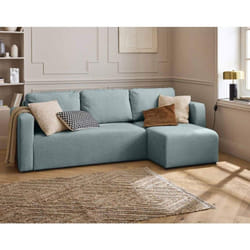 Canopy - canapé d'angle réversible - 4 places - convertible avec coffre - en tissu texturé