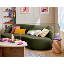 Polaris - canapé 3 places - en velours texturé - vert olive