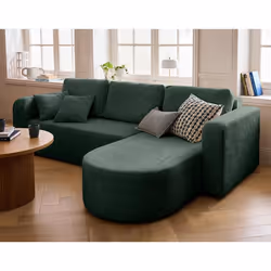 Miro - canapé d'angle réversible - 4 places - convertible avec coffre - en velours texturé
