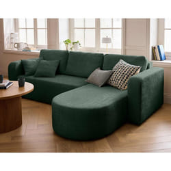 Miro - canapé d'angle réversible - 4 places - convertible avec coffre - en velours texturé
