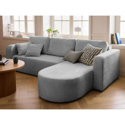 Miro - canapé d'angle réversible - 4 places - convertible avec coffre - en velours texturé