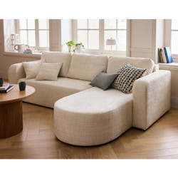 Miro - canapé d'angle réversible - 4 places - convertible avec coffre - en velours texturé
