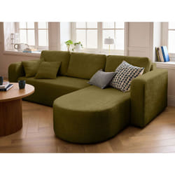Miro - canapé d'angle réversible - 4 places - convertible avec coffre - en velours texturé